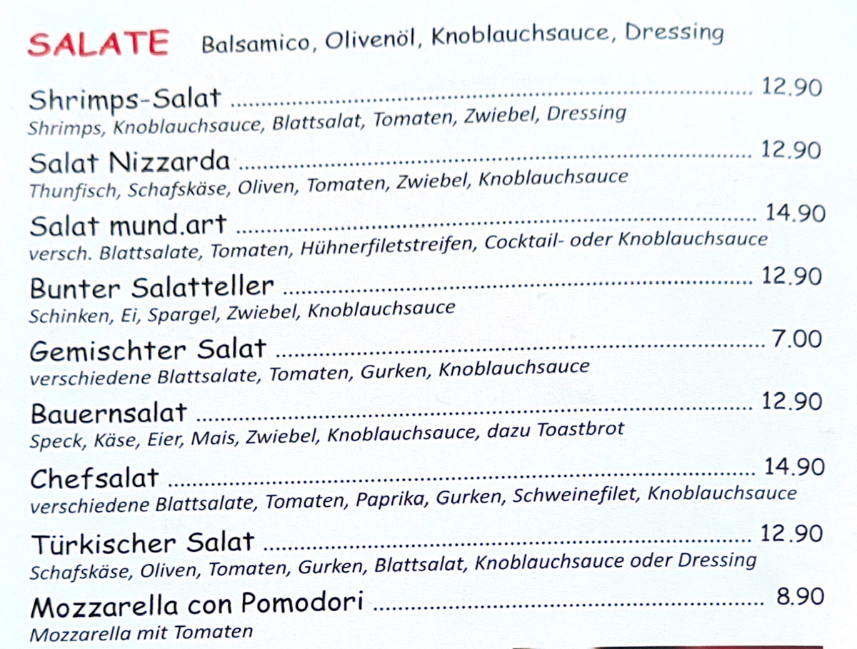 Salate Westendorf